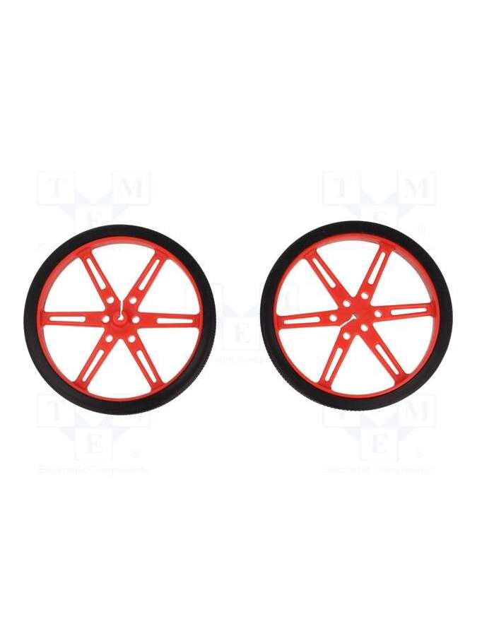 wheel 80ø10mm pair red-pololu