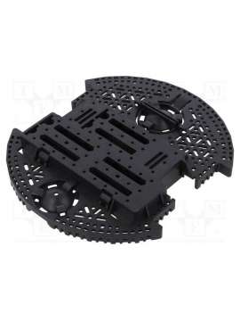 romi chassis base plate - black-pololu
