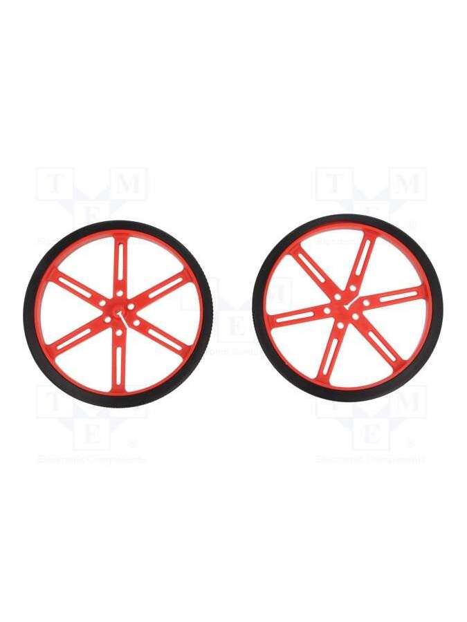 wheel 90ø10mm pair red-pololu