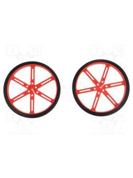 wheel 90ø10mm pair red-pololu