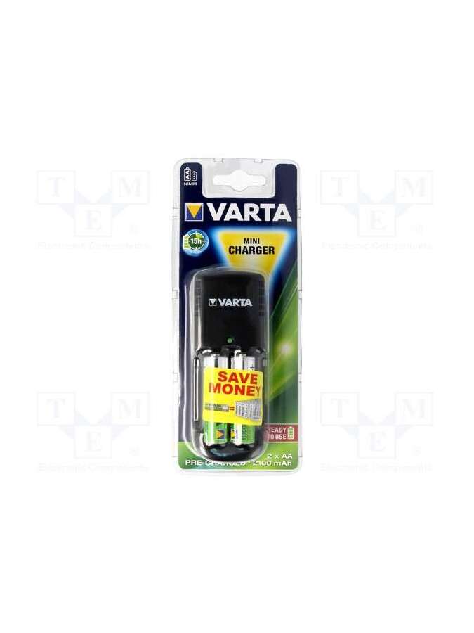 mini charger + 2xaa 2100mah-varta