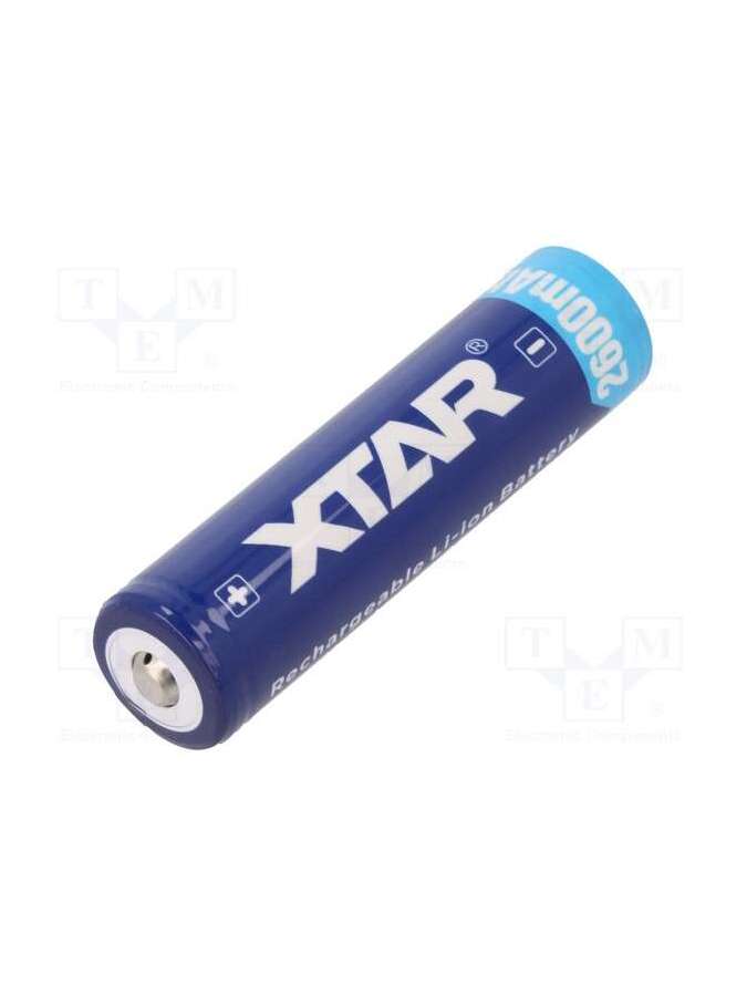 18650 2600 4.5a button top-xtar