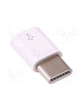micro usb(f) to usb-c(m) adapter white-raspberry pi