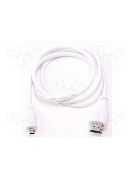 micro-hdmi/m to hdmi-a/m cable 1m, white-raspberry pi