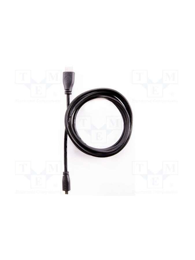 micro-hdmi/m to hdmi-a/m cable 2m, black-raspberry pi