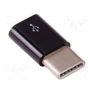MICRO USB(F) TO USB-C(M) ADAPTER BLACK RASPBERRY PI