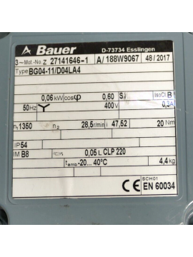 bg04-11-bauer gear motor