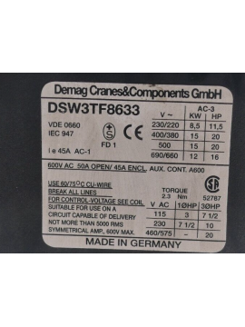 dsw3tf8633-usd-demag cranes & components